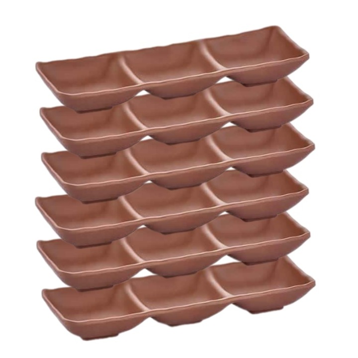 Set 6 boluri ramekin triplu melamina Raki Milky Coffee 8, 8x26, 5x3, 7cm