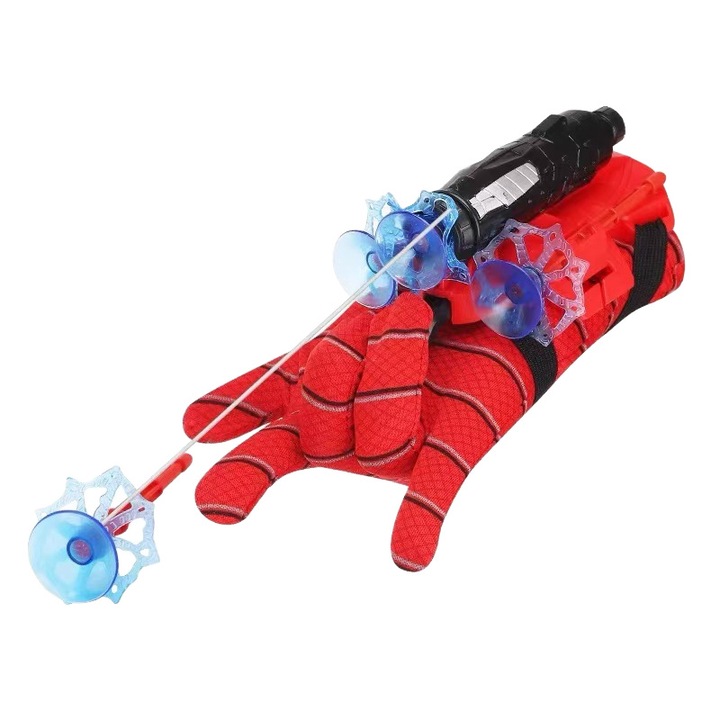Set de jucarie Spider Wearable Wrist Launcher cu 3 sageti de aspiratie, manusa de erou si curele ajustabile