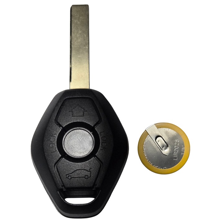 Carcasa cheie aftermarket compatibil BMW E83 X3 cu acumulator de schimb LIR2025, fara logo, MATY KEY®