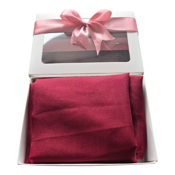 Esarfa matase naturala tip batic, Visiniu