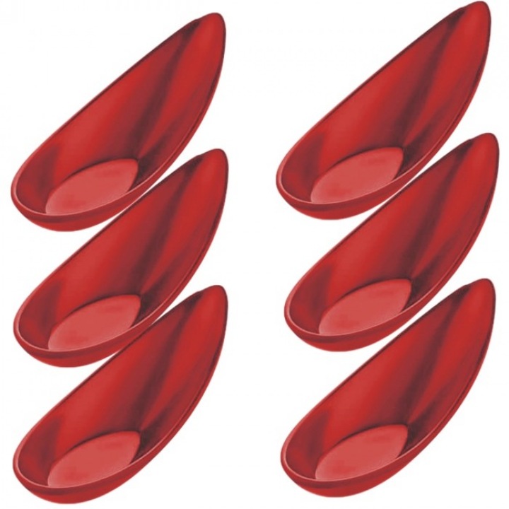 Set 6 linguri gustare din melamina RAKI 18ml 4 3x11xh4cm RED
