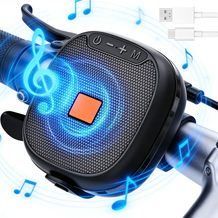 Boxa Portabila BYONDSELF, Bluetooth 5.4, rezistenta la socuri, neagra, 101.4x101.7x43.4mm