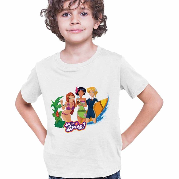 Tricou Copii Baieti Spioanele Plaja Desene Animate Agenti Misiune, Fehér