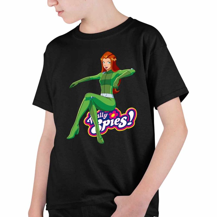 Tricou Copii Baieti Spioanele Sam Totally Spies, Fekete
