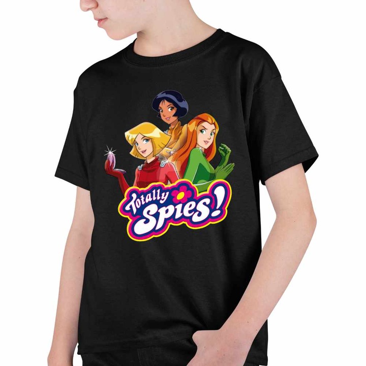 Tricou Copii Baieti Spioanele Aventuri Desene Spioni, Fekete