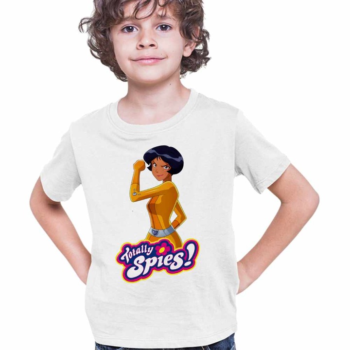 Tricou Copii Baieti Spioanele Alex Totally Spies, Fehér