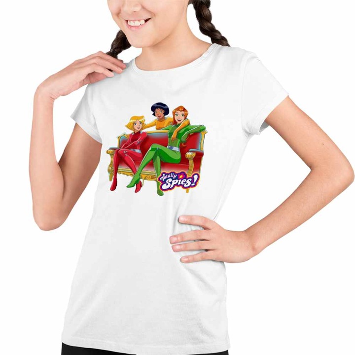Tricou Copii Fete Spioanele Misiune Totally Spies, Fehér