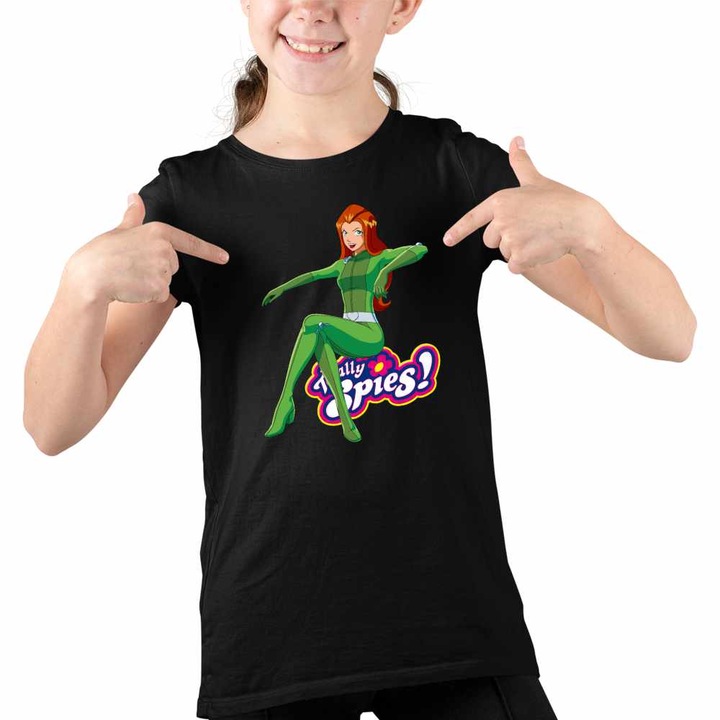 Tricou Copii Fete Spioanele Sam Totally Spies, Fekete