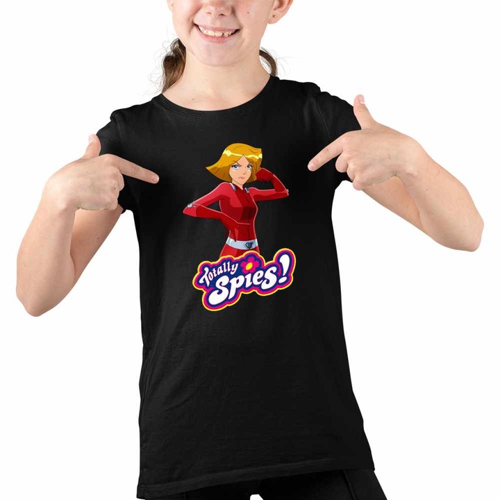Tricou Copii Fete Spioanele Clover Totally Spies, Fekete