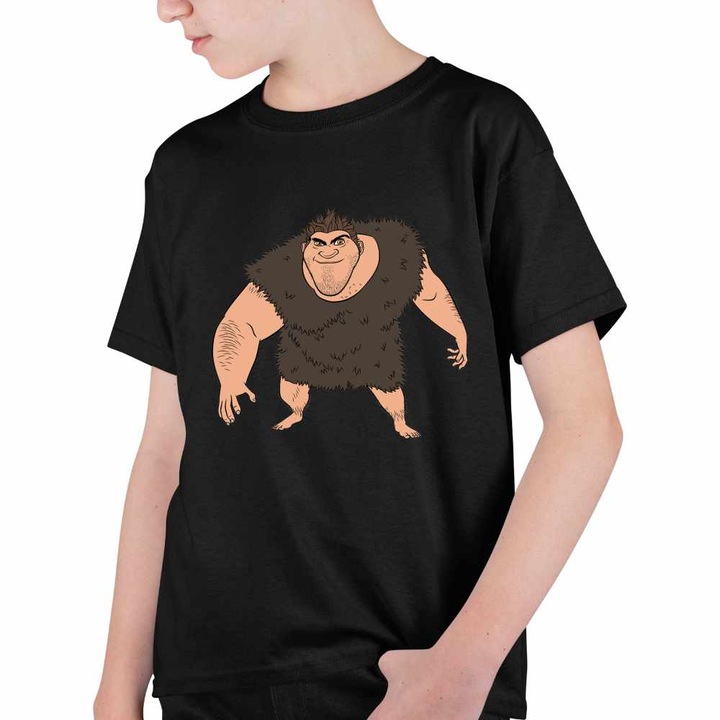 Tricou Copii Baieti The Croods Grug Tata Desene Animate Epoca de Piatra, Fekete