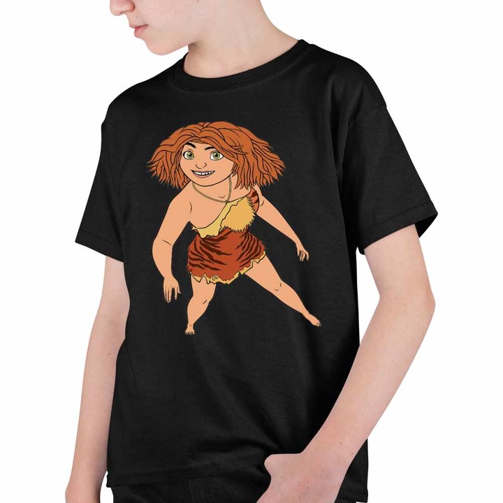 Tricou Copii Baieti The Croods Eep Desene Epoca de Piatra, Fekete