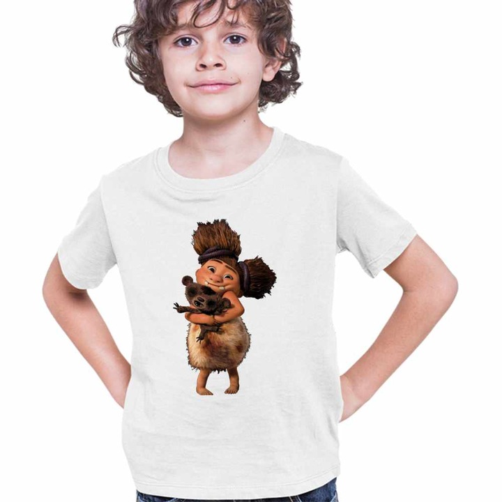 Tricou Copii Baieti The Croods Sandy Familia Crood Epoca de Piatra, Fehér