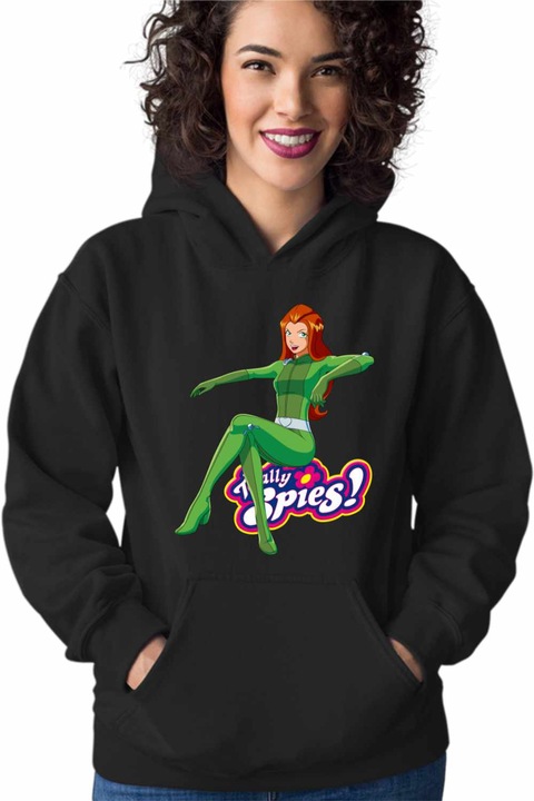 Hanorac Femei Spioanele Sam Totally Spies, Negru
