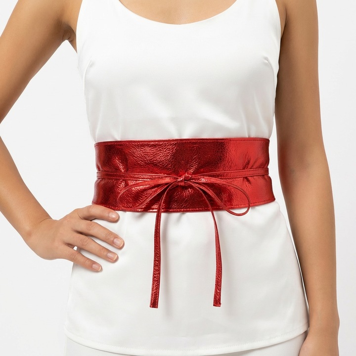 HUA BAI NA széles öv, piros, női, 115 cm