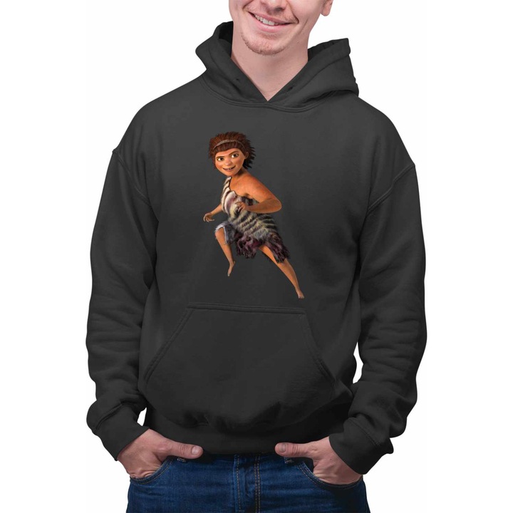 Hanorac Barbati The Croods Ugga Mama Familia Crood Epoca de Piatra Desene CoolTrend, negru, marime M