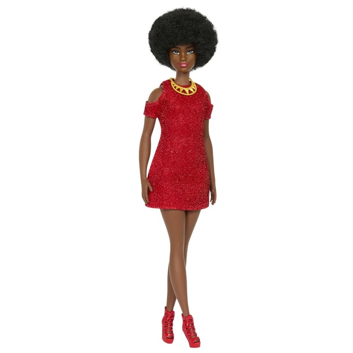 Papusa Barbie Fashionistas Mulatra cu Par Afro
