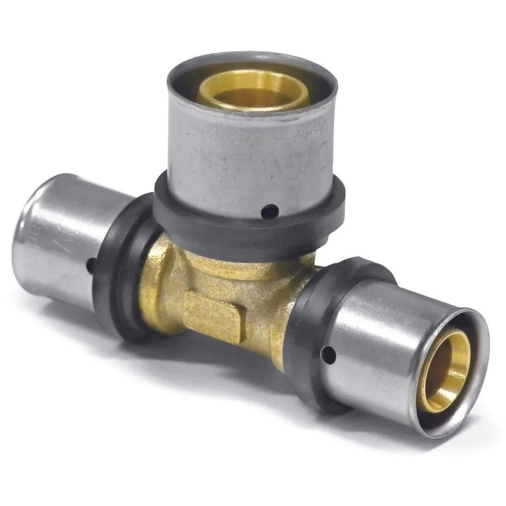 Fiting de presare T extins la mijloc din alama 16 x 2 - 20 x 2 - 16 x 2