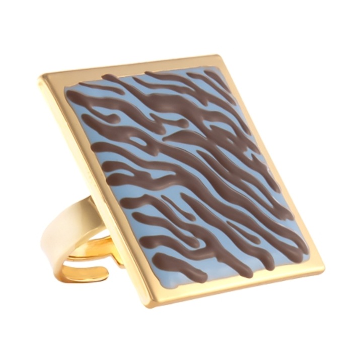 Inel Colibra, albastru, 3x3cm, ajustabil