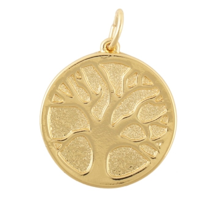 Pandantiv copac, Colibra, 2.5cm, auriu