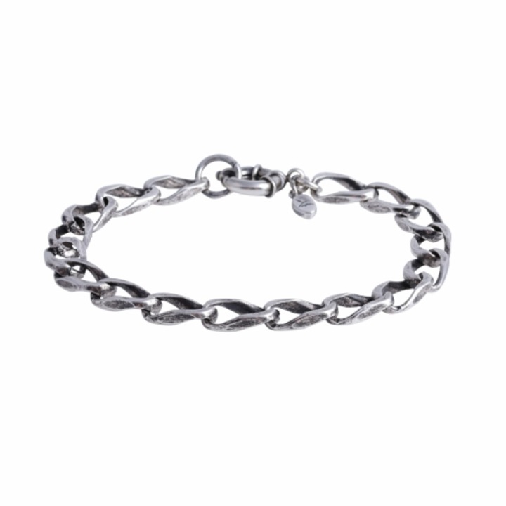 Bratara barbati Colibra, clasica, 19 cm, argintiu