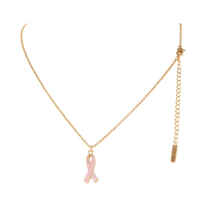 Colier, COLIBRA, roz, 45x7cm, simbol solidaritate in lupta cu cancerul mamar