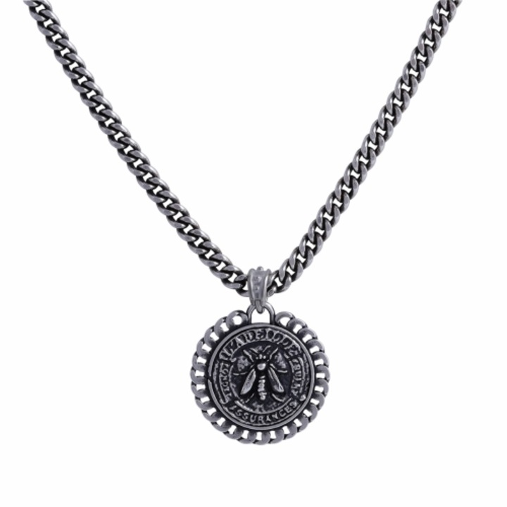 Colier barbati, Colibra, moneda sculptata cu albina, 55cm