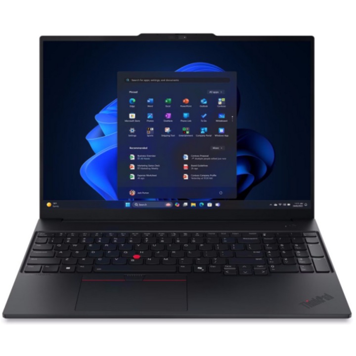 Laptop Lenovo ThinkPad E16 G3 WUXGA 16 inch Intel Core Ultra 7 255H 32GB 512GB SSD Windows 11 Pro Black