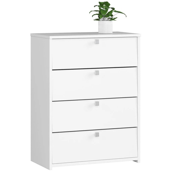 Шкаф за обувки от ПДЧ, 4 падащи врати, организация, 60x33x80 см, 12 чифта, бял