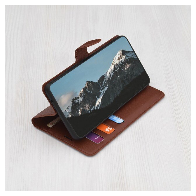 Husa Upzz® Leather Folio Compatibila cu Honor Magic 8 Lite, Magnet, Suport Card - Maro