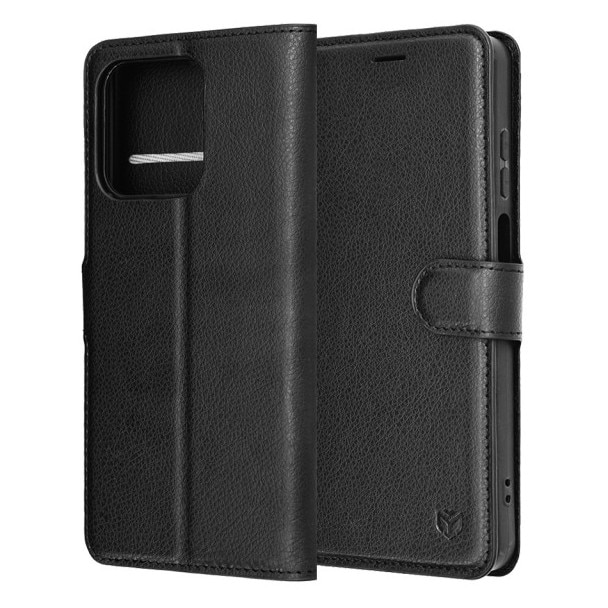 Husa Upzz® Leather Folio Compatibila cu Honor X5c Plus, Magnet, Suport Card - Black