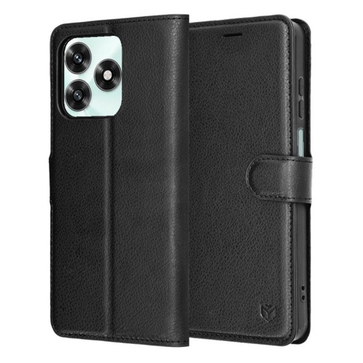 Husa Upzz® Leather Folio Compatibila cu Honor X5c Plus, Magnet, Suport Card - Black