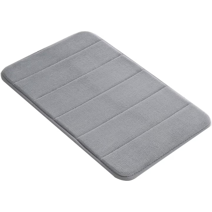 Covor baie universal, spuma cu memorie, absorbant, antiderapant, 60x40 cm, gri