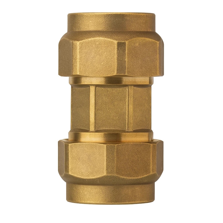 Racord drept alama Remer Rubinetterie 490RD3232, 1 1/4" x 1 1/4", interior-exterior, finisaj alama natur