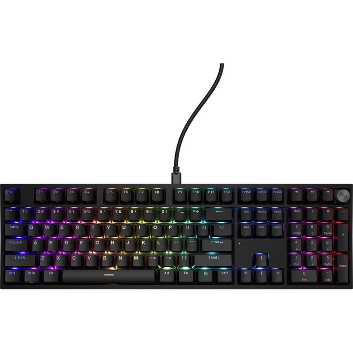 Клавиатура Gaming с кабел Genesis Thor 404, RGB подсветка, 107 клавиша, Дължина на кабела 1.8 м, US Layout, Черен