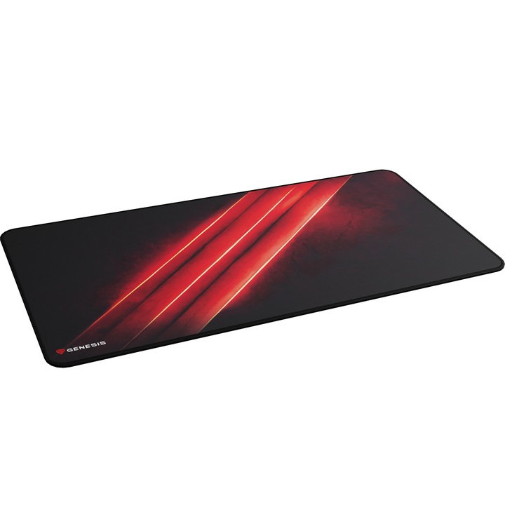 Подложка за мишка Genesis Carbon 500 Maxi Flash, RGB осветление, Гума/Текстил, Размери 900 x 450 x 2.5 мм, Черен/Червен