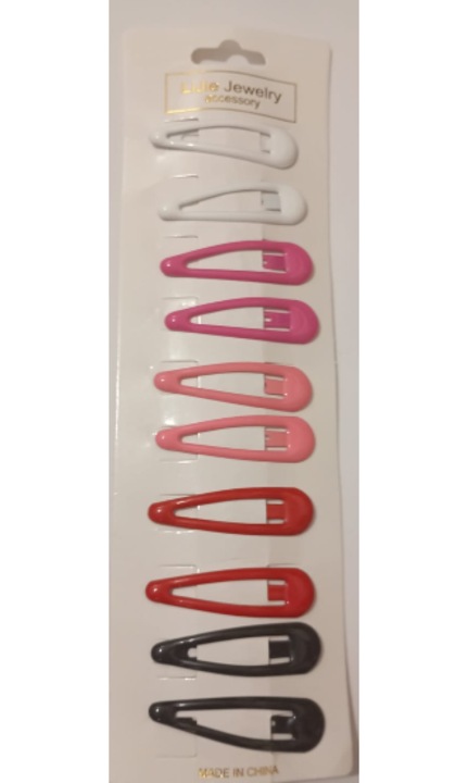 10 darabos hajcsat szett, fém, többszínű