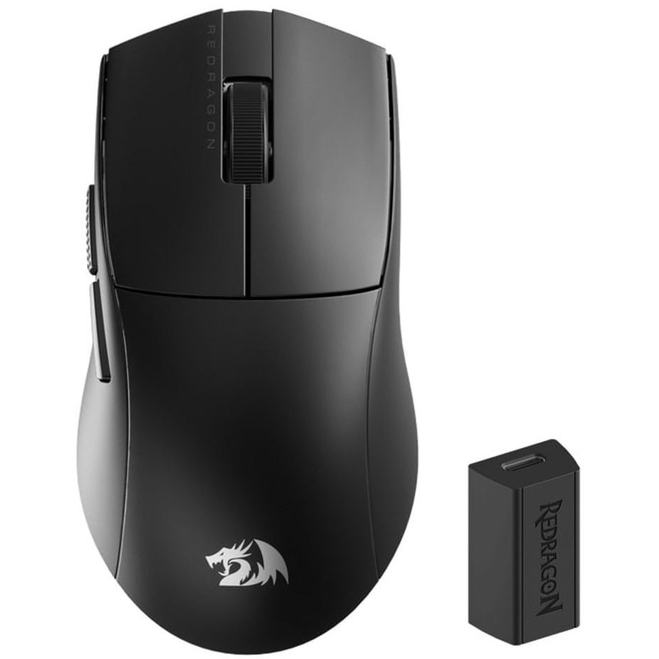 Mouse gaming Wireless si cu fir Redragon K1ng Standard 1K, 8000DPI, senzor optic Pixart 3313, Negru