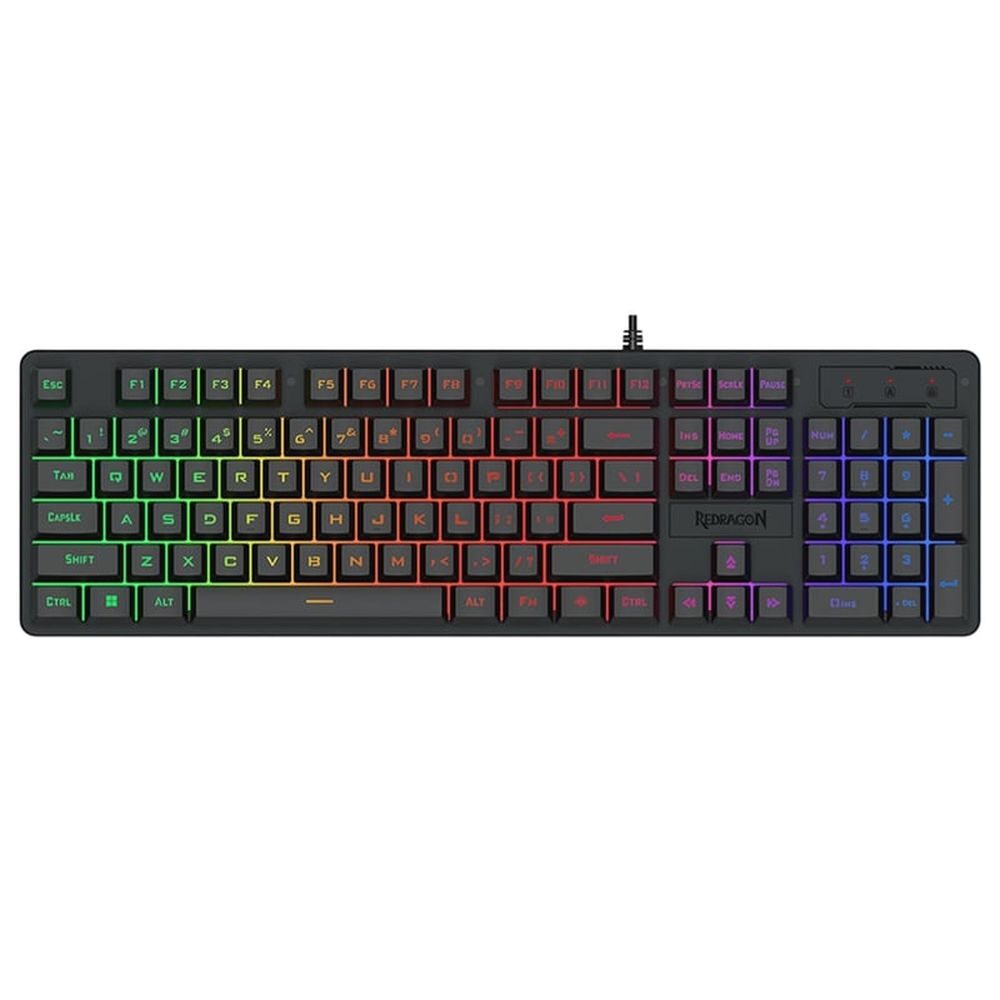 Tastatura gaming cu fir Redragon Netherbane, iluminare RGB, Negru