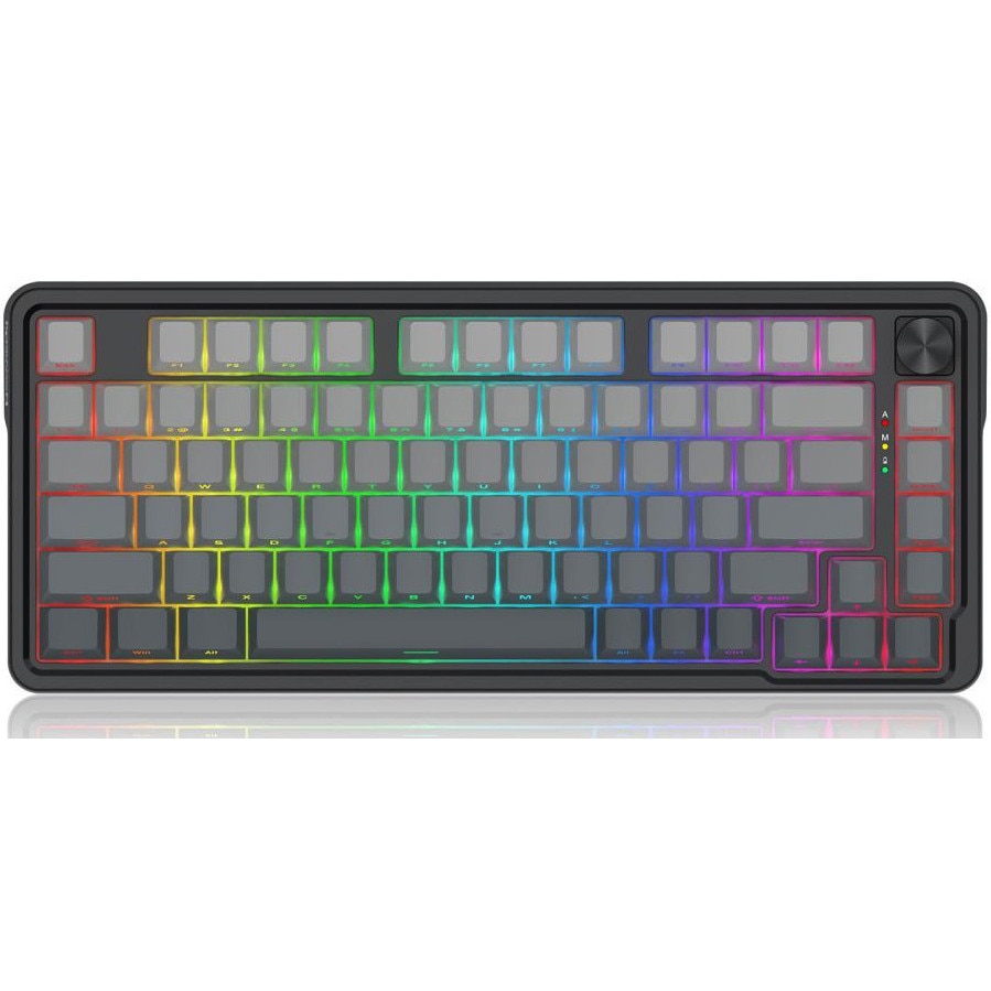 Tastatura gaming mecanica Bluetooth/cu fir Redragon Ucal Pr, Iluminare RGB, switch-uri liniare Redragon Mint Mambo, Negru/Gri Degrade