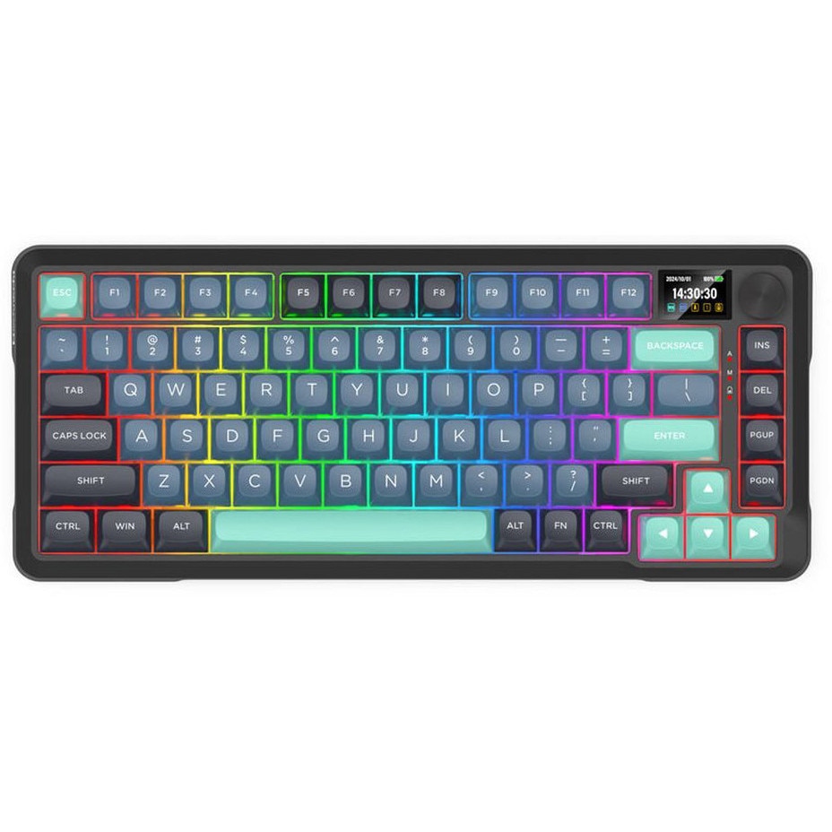 Tastatura gaming mecanica Bluetooth/cu fir Redragon Behemoth Pro, Iluminare RGB, switch-uri liniare Redragon Mambo L, Negru/Verde