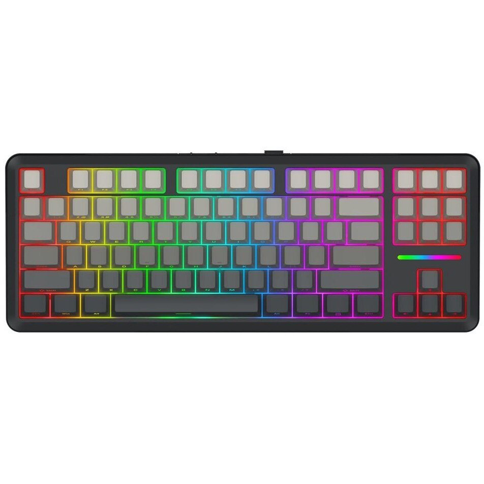 Tastatura gaming mecanica Bluetooth/cu fir Redragon Wildslash Pro, Iluminare RGB, switch-uri liniare Redragon RPC, Negru/Gri Degrade