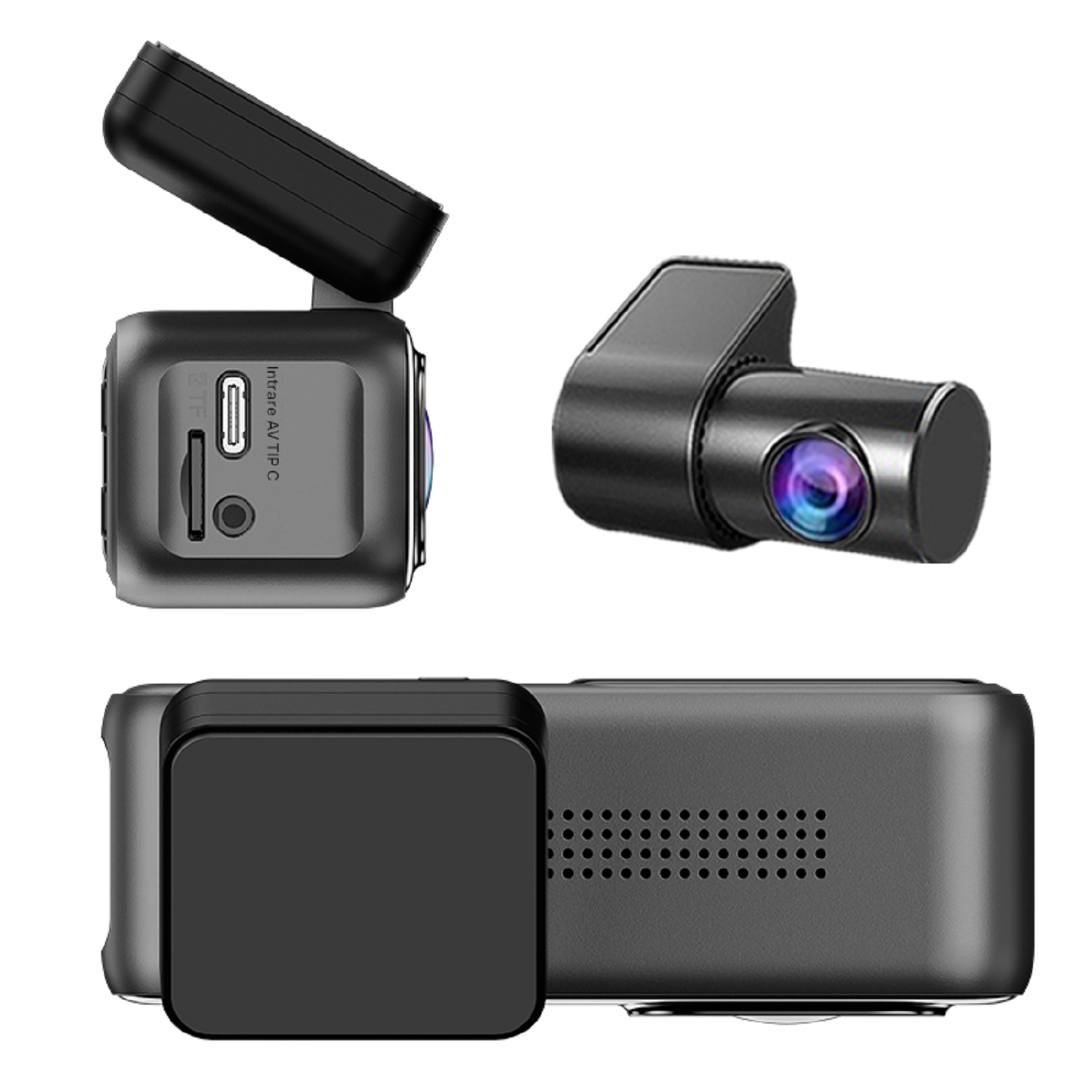 Camera Auto DVR Dual Lens 4K + 1080P, Wi-Fi, Senzor G, Control ...