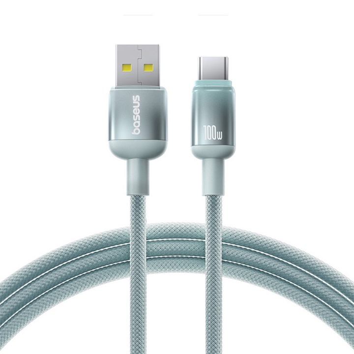 Cablu de date si incarcare USB la USB-C, 1 m, Baseus, culoare Multicolor, E0420800