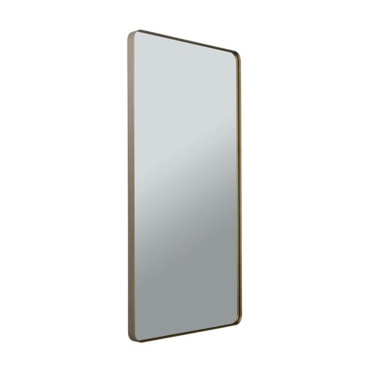 CARLO dísztükör, matt arany eloxált alumínium keret, 152-76cm, vízszintes vagy függőleges rögzítés ORION