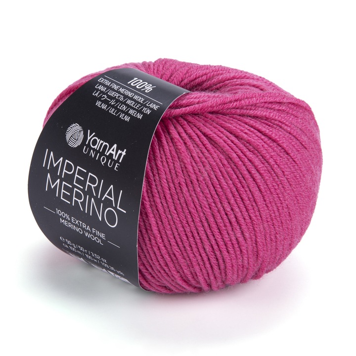 Fir textil, Yarn Art, Imperial Merino 3318, lână merinos, roz, 50g, 100 m