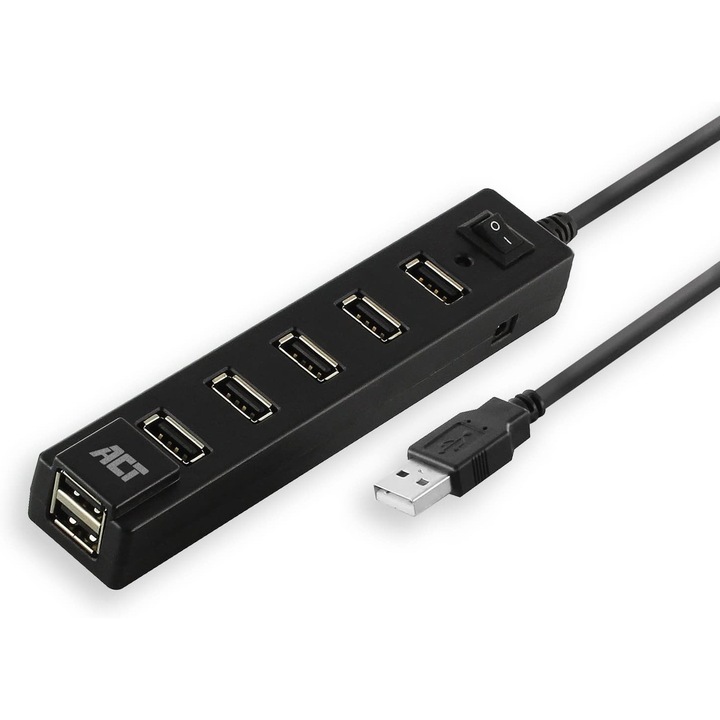 USB elosztó 7 portos BE/KI kapcsolóval - AC6215