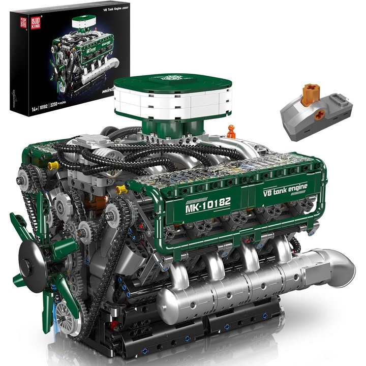 Kit Motor V8 Mould King 10182 Technik, Blocuri de Constructie, Set Motor