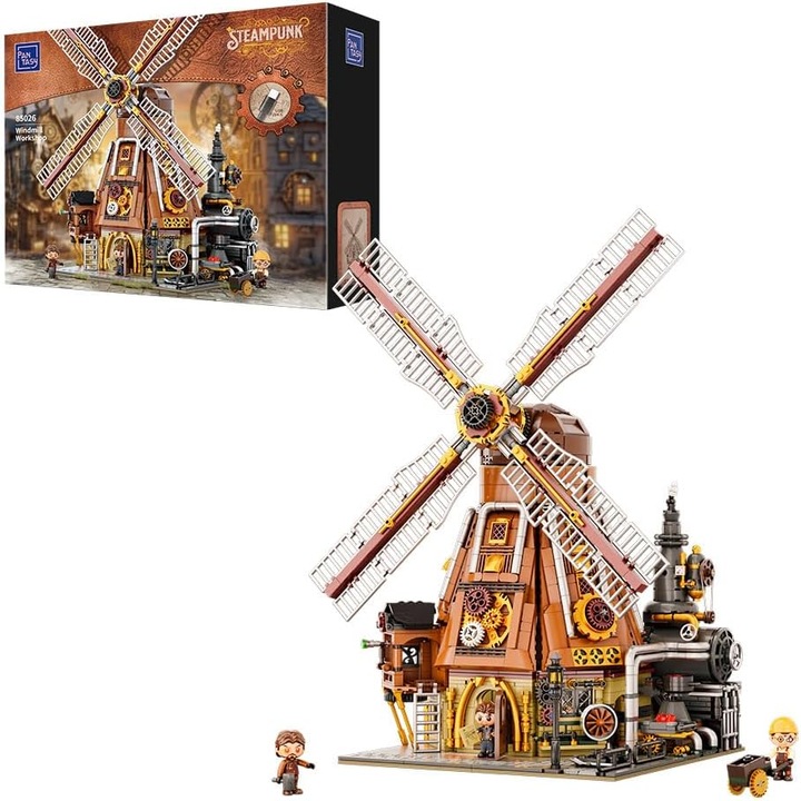Kit Constructie Moara de Vant Steampunk PANTASY, Model Arhitectural pentru Adulti