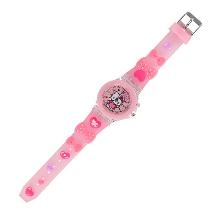 Ceas copii Hello Kitty, design cu 7 culori, analog, confortabil, ajustabil