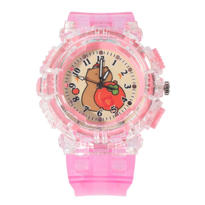 Ceas de mana pentru copii, ceas cu quartz, design dragut cu personaje, roz, pentru fetite